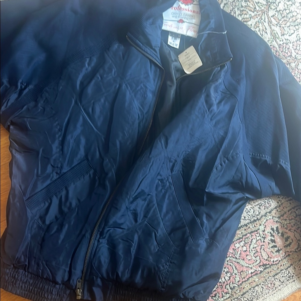 Vintage LaVon Navy silk and cotton Jacket